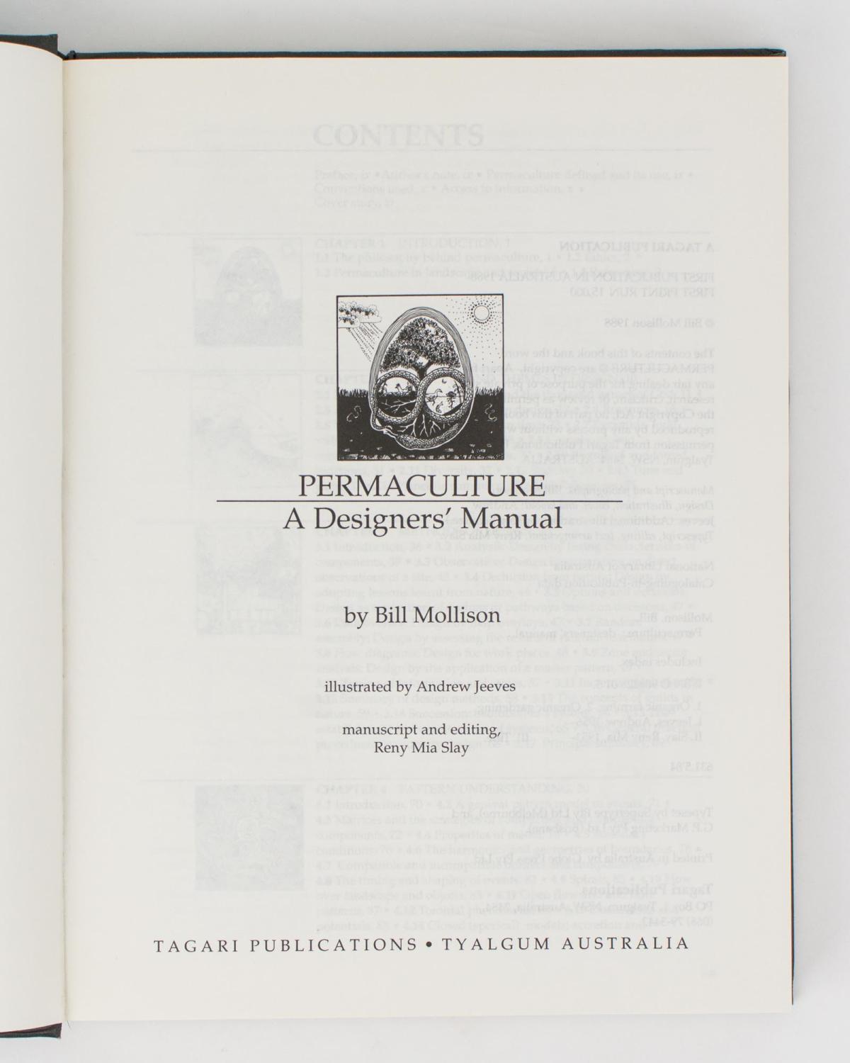 permaculture a designers manual by bill mollison tagari publications 1988