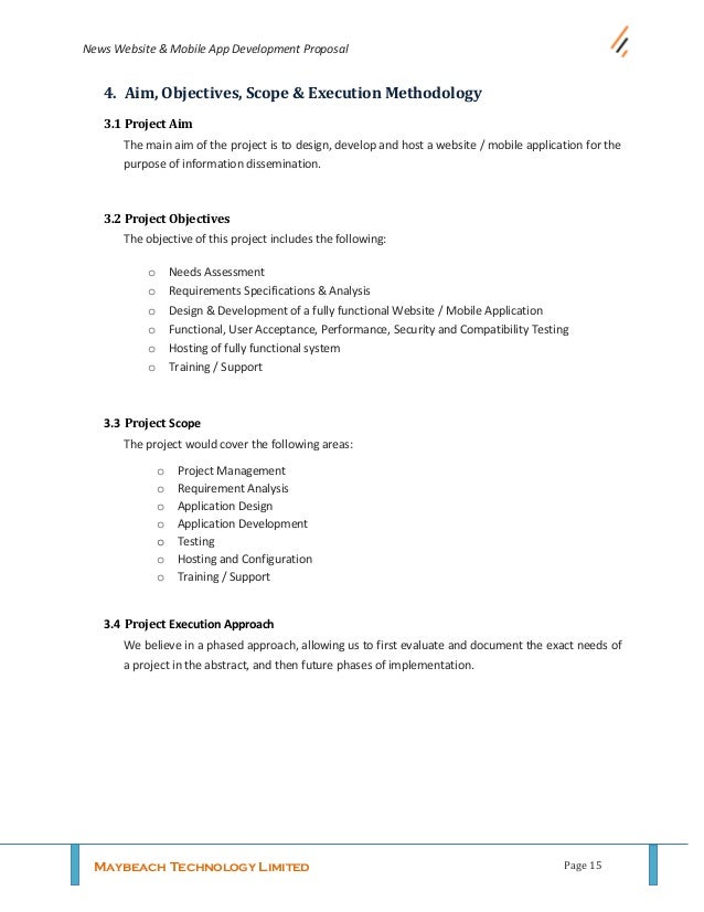 website project proposal methodology sample