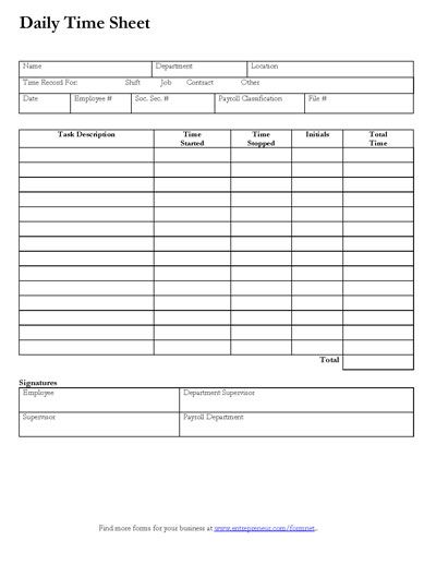 time sheet form pdf