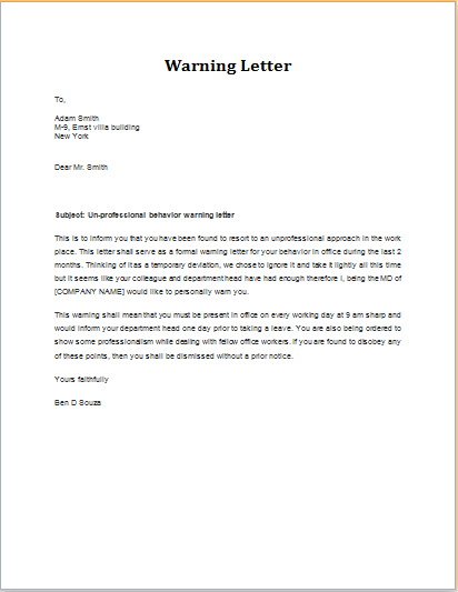 sample complaint letter for unprofessional behavior