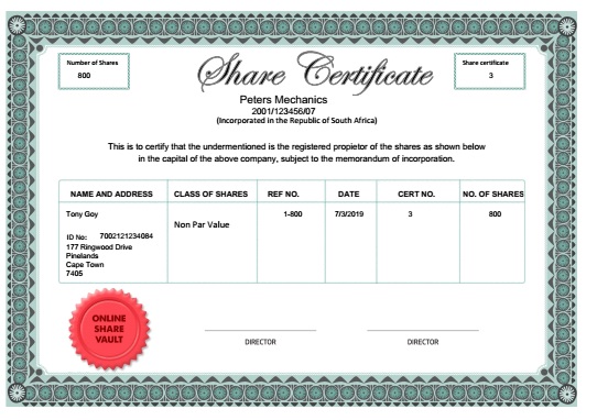 share certificate pdf