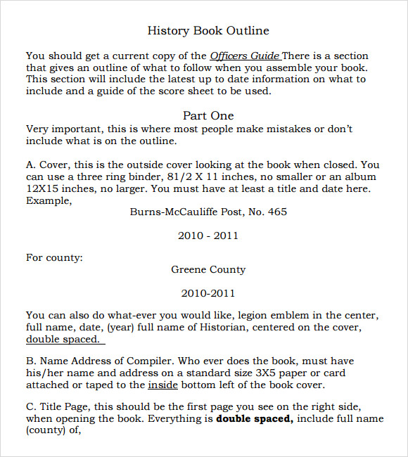 non fiction book outline template pdf