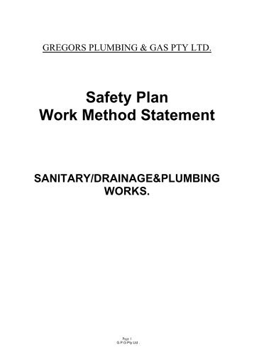 work method statement plumbing sample