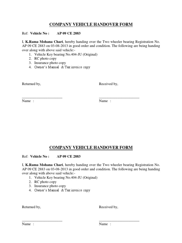 sample letter of handing over duties