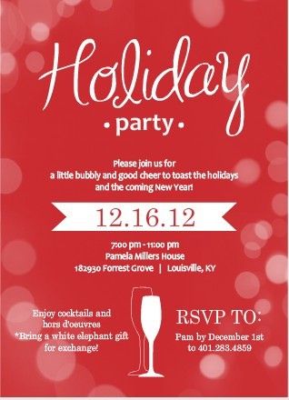 office holiday party invitation email sample