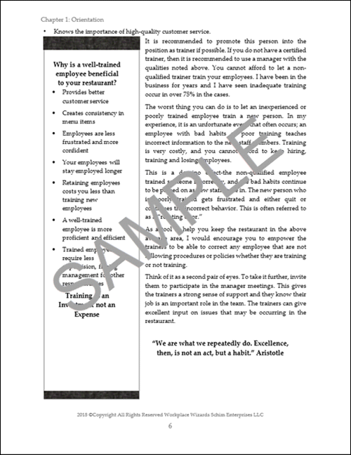 restaurant training manual pdf
