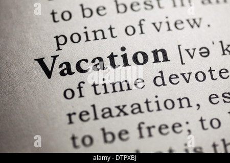 vacation dictionary